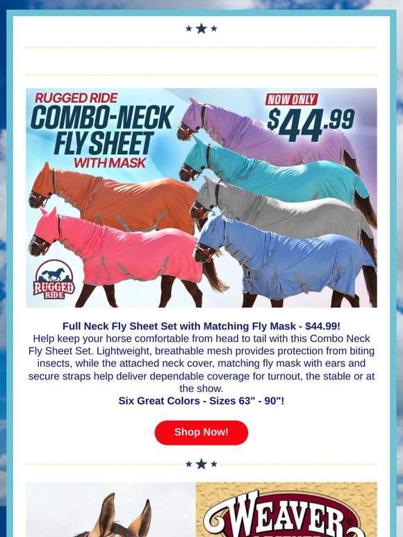 Full Neck Fly Sheet Sets $44.99 🐎🎖️