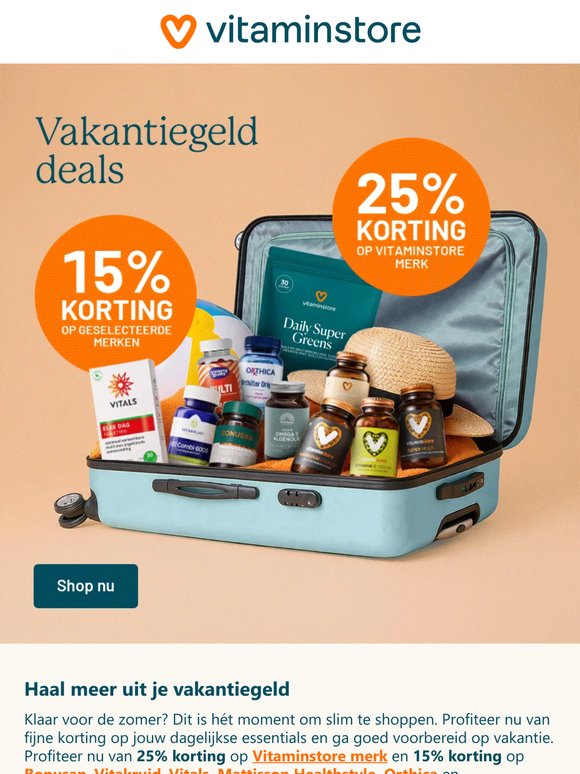 Tot 25% korting op jouw vakantie essentials