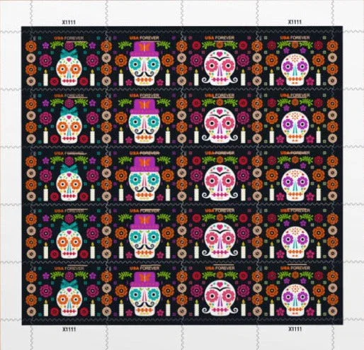 USPS Day of The Dead 2021 Forever Stamps - Sheet of 20 Postage Stamps - Back Ordered