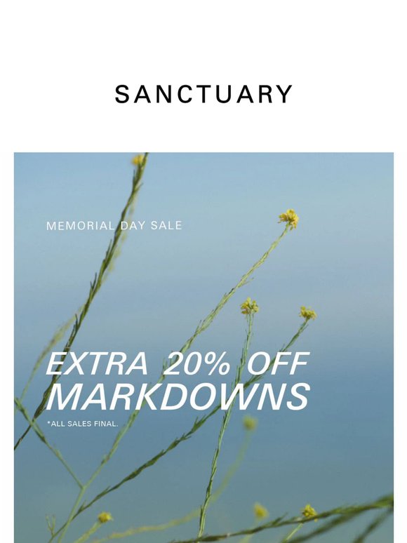 Last Chance: Extra 20% Off Ends Tonight
