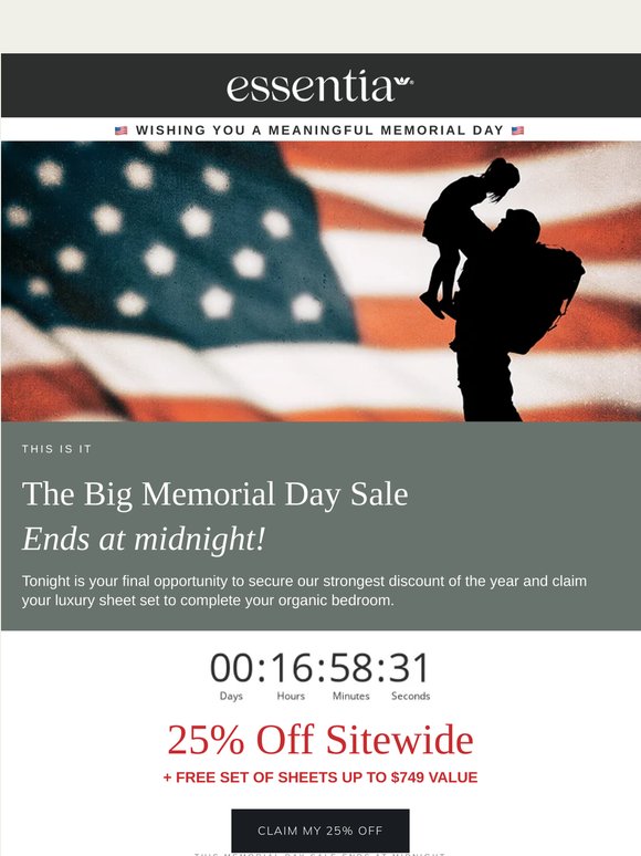 Memorial Day Sale Ends Tonight... Your Free Gift Ends Too!