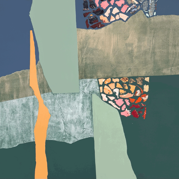 abstract blue and green painting