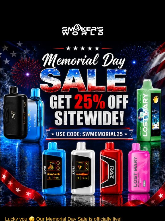 Memorial Day Sale Starts Now! 🔥