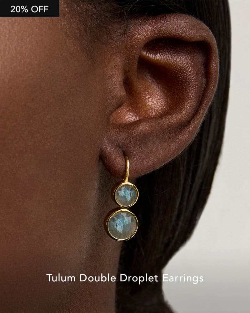Tulum Double Droplet Earrings.