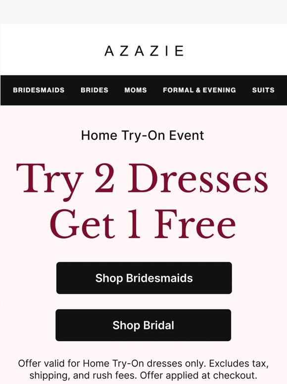 ✨ LAST DAY: Try 2 Dresses, Get 1 Free! ✨