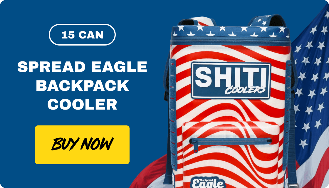 15 can Spread eagle backpack cooler. Buy now