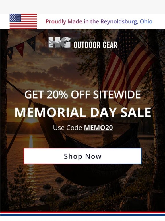 20% off this Memorial day 🇺🇸