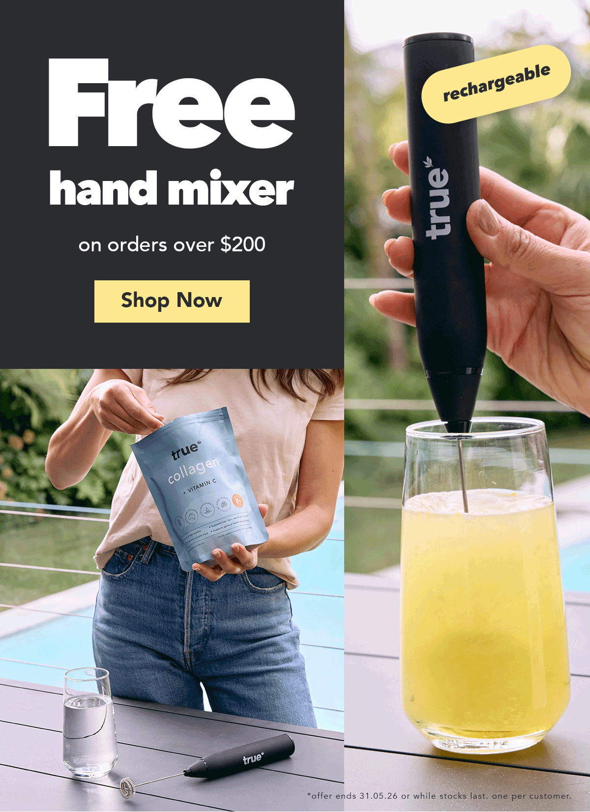 FREE Rechargeable Hand Mixer on orders over $200 SHOP NOW *offer ends 31.05.26 or while stocks last. one per customer.