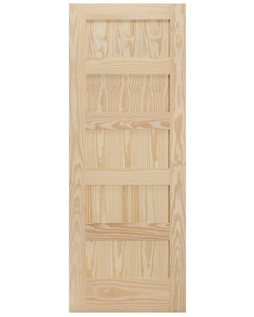 Image of 5 Panel Shaker Style Clear Pine Wood Interior Door