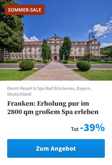 Franken: Erholung pur im 2800 qm großem Spa erleben