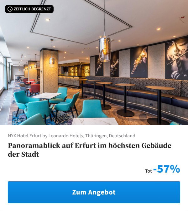 Panoramablick auf Erfurt im höchsten Gebäude der Stadt
