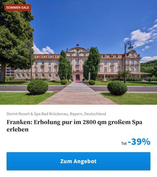 Franken: Erholung pur im 2800 qm großem Spa erleben