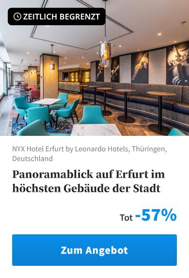 Panoramablick auf Erfurt im höchsten Gebäude der Stadt