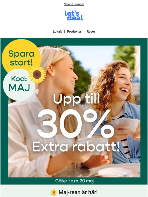🌸 Rea med upp till 30% extra rabatt i Stockholm