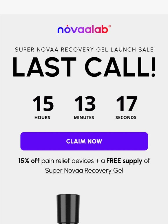 Last call for your FREE Recovery Gel!