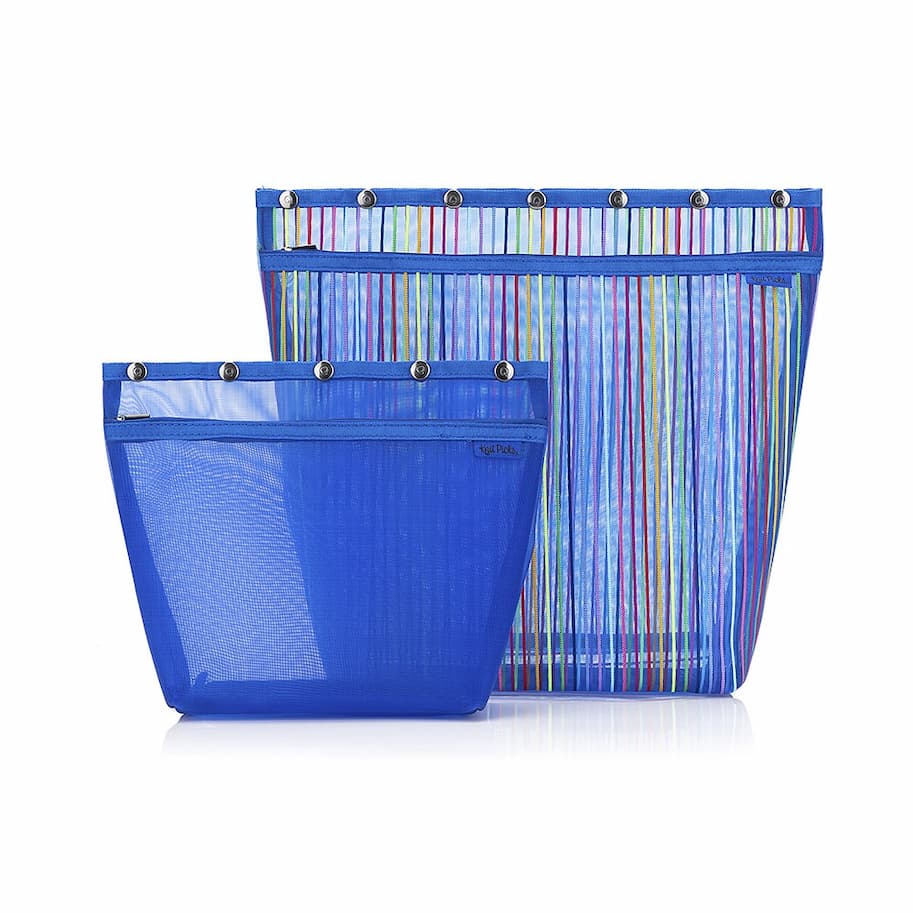 Two blue snap project bags. >>