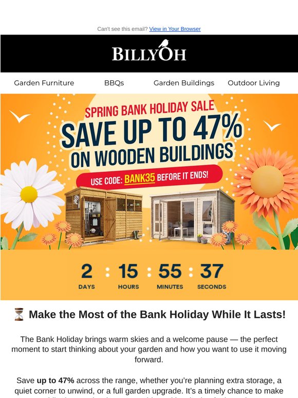 🌿 Enjoy Up to 47% Off Before the Bank Holiday Ends!