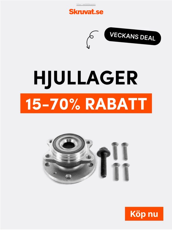 Spara stort! Upp til 70% på hjullager!