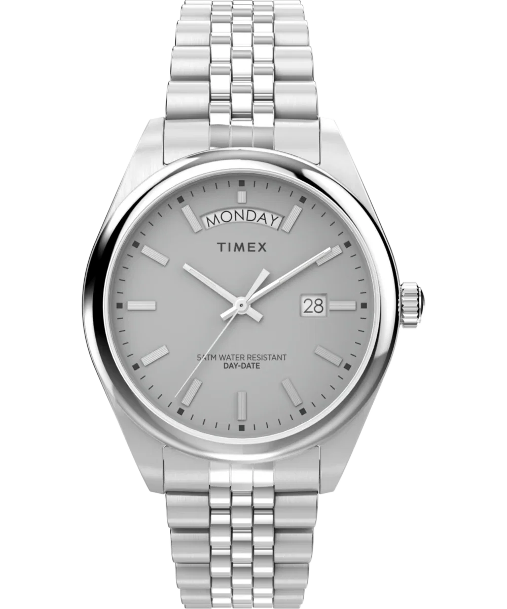 Image of Timex Legacy Day and Date 41mm Stainless Steel Bracelet Watch