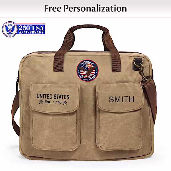 USA 250th Anniversary Messenger Bag Personalized with Your Name