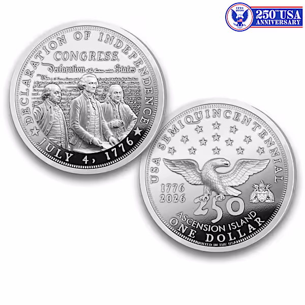 99% Silver-Plated Proof Coins Honor 250 Years of U.S. History