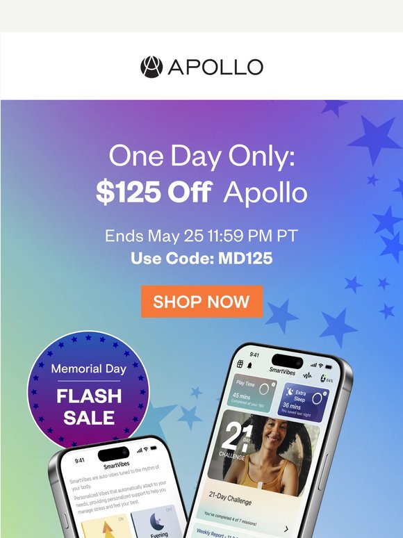Apollo’s Memorial Day Flash Sale