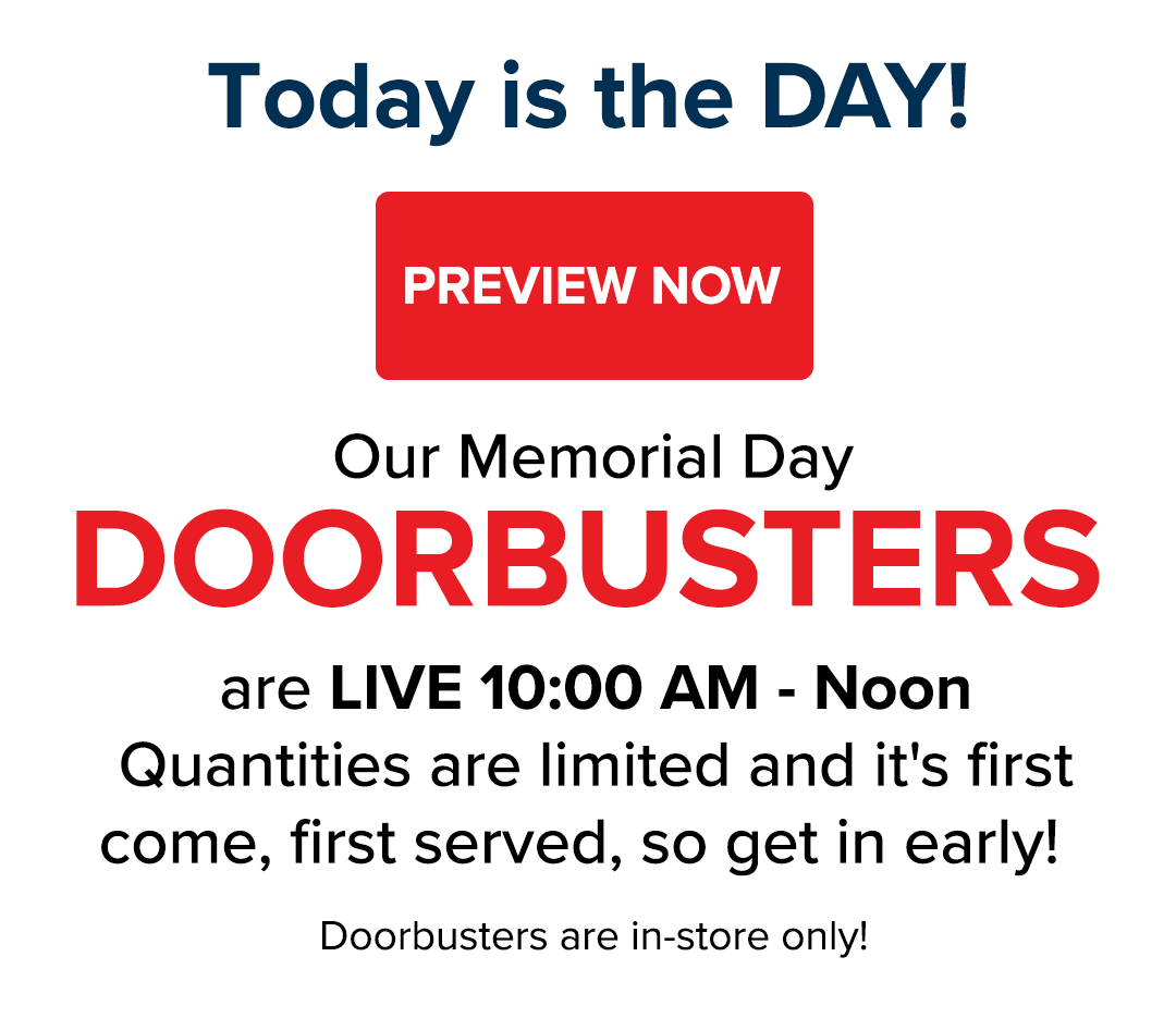 Doorbusters Announcement Memorial Day 2025