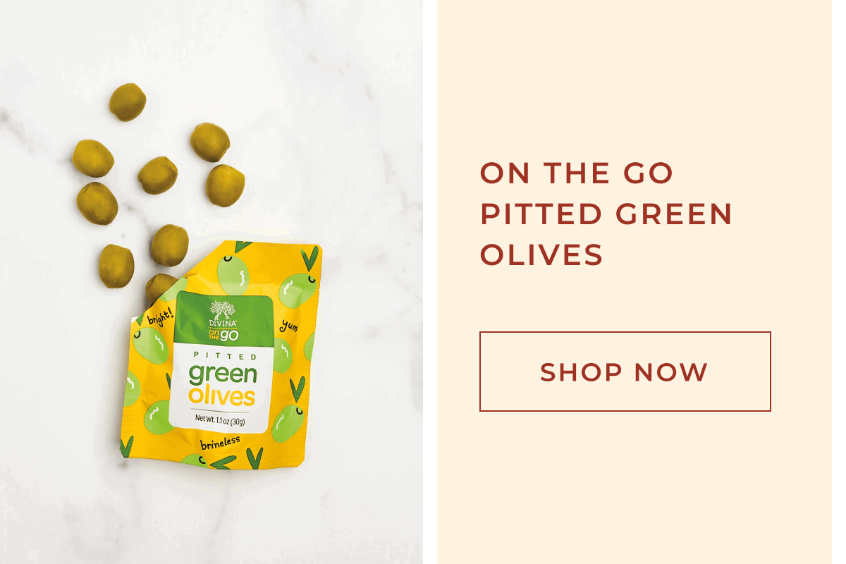 On the Go Pitted Green Olives | [ SHOP NOW ]