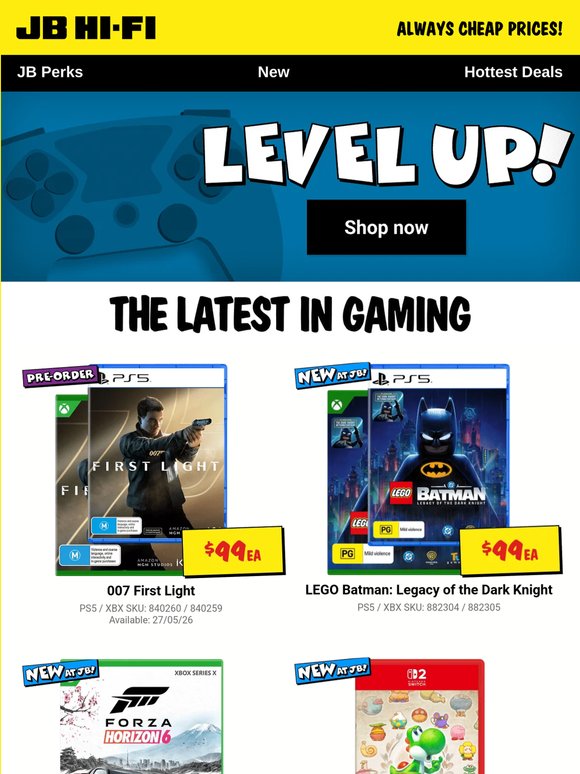Level up with the latest gaming releases 🎮