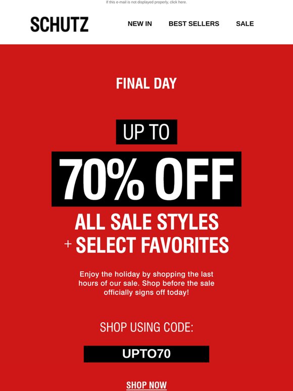 Ending Today: Up To 70% OFF All Sale