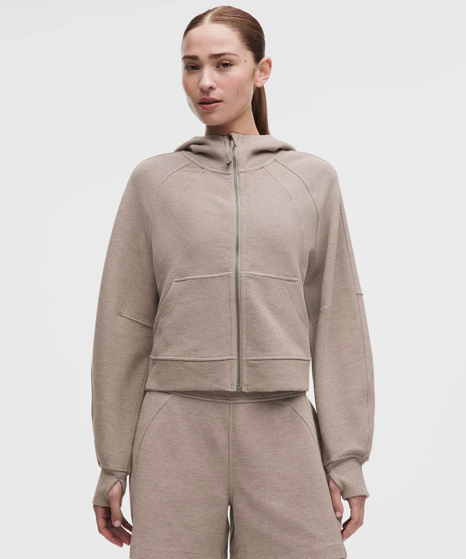 Scuba Oversized Full-Zip Hoodie *Waffle