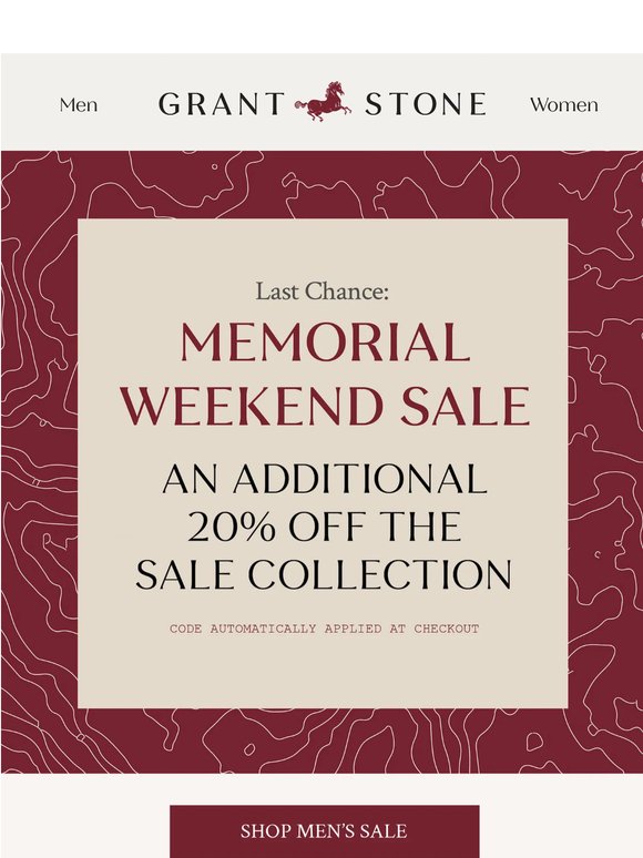Last Chance: Memorial Day Savings End Tonight