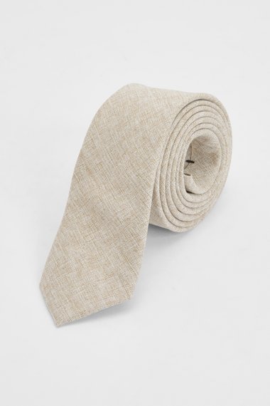 Dark Beige Linen Look Tie