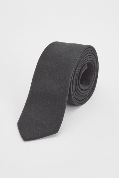 Black Linen Look Tie