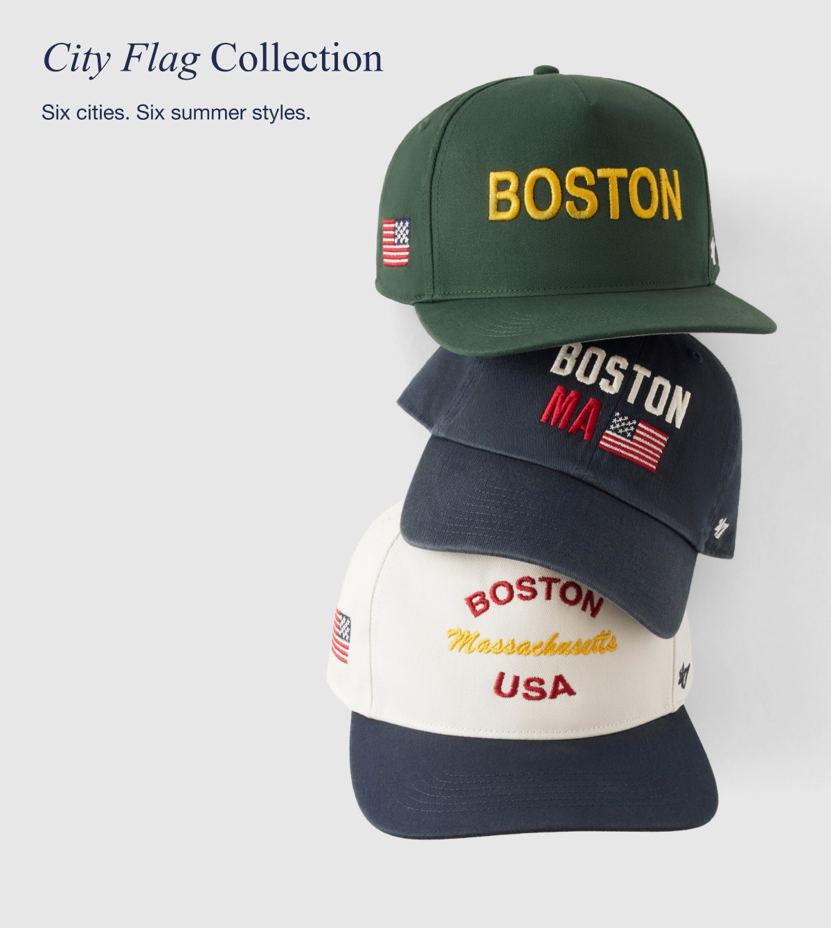 City Flag Collection - Six cities. Six summer styles. 