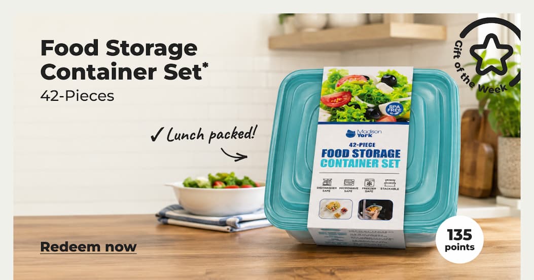 [Gift of the Week] Food Storage Container Set* 42-pieces (with 210 points) - Redeem now