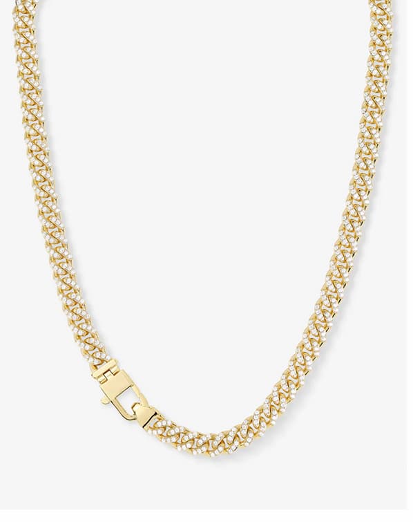 Pavé Julian Cuban Chain Necklace 6.8mm