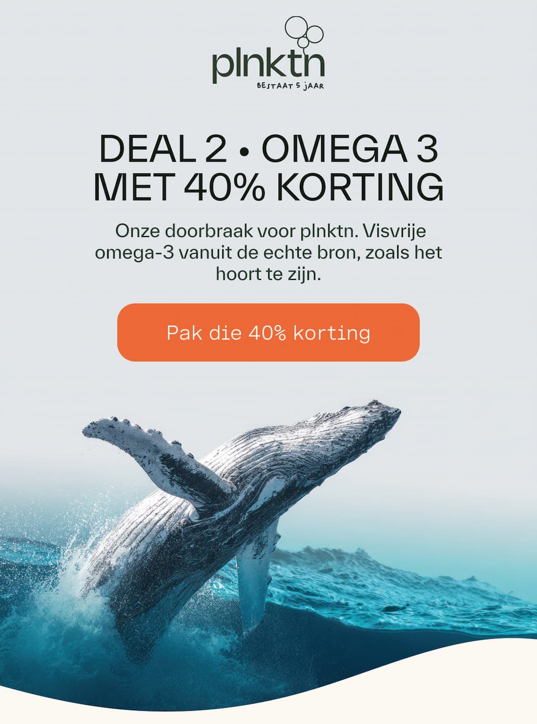 deal 2, omega 3 met 40% korting. Pak die 40% korting