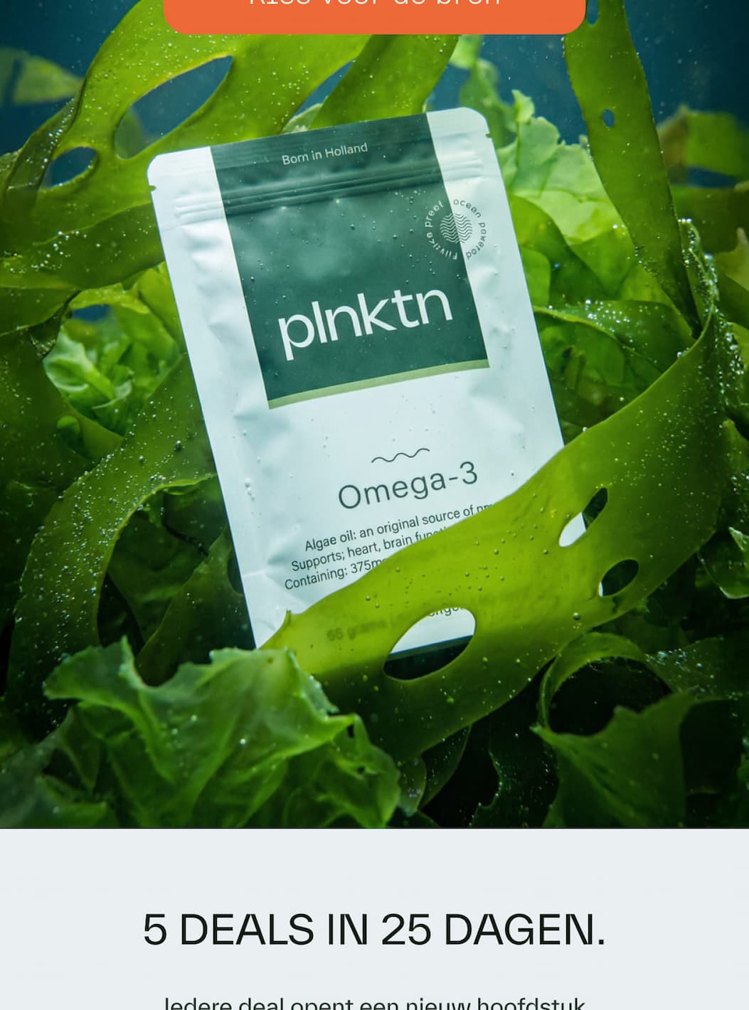 omega 3 van plnktn in zeewier onder water