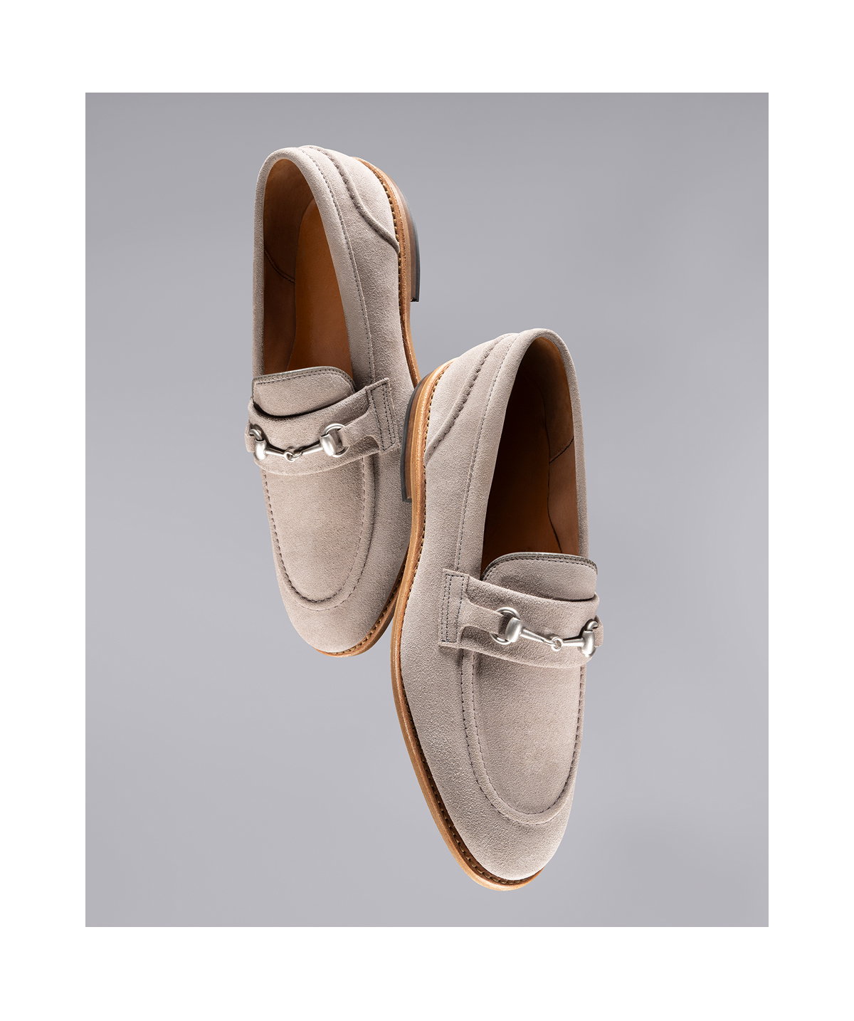 Click Here To Save On The Randolph Bit Loafer In Pewter Suede.