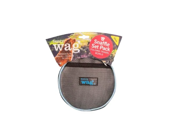 Image of Henry Wag Snaffle Set Pack Folding Dog Travel Bowls