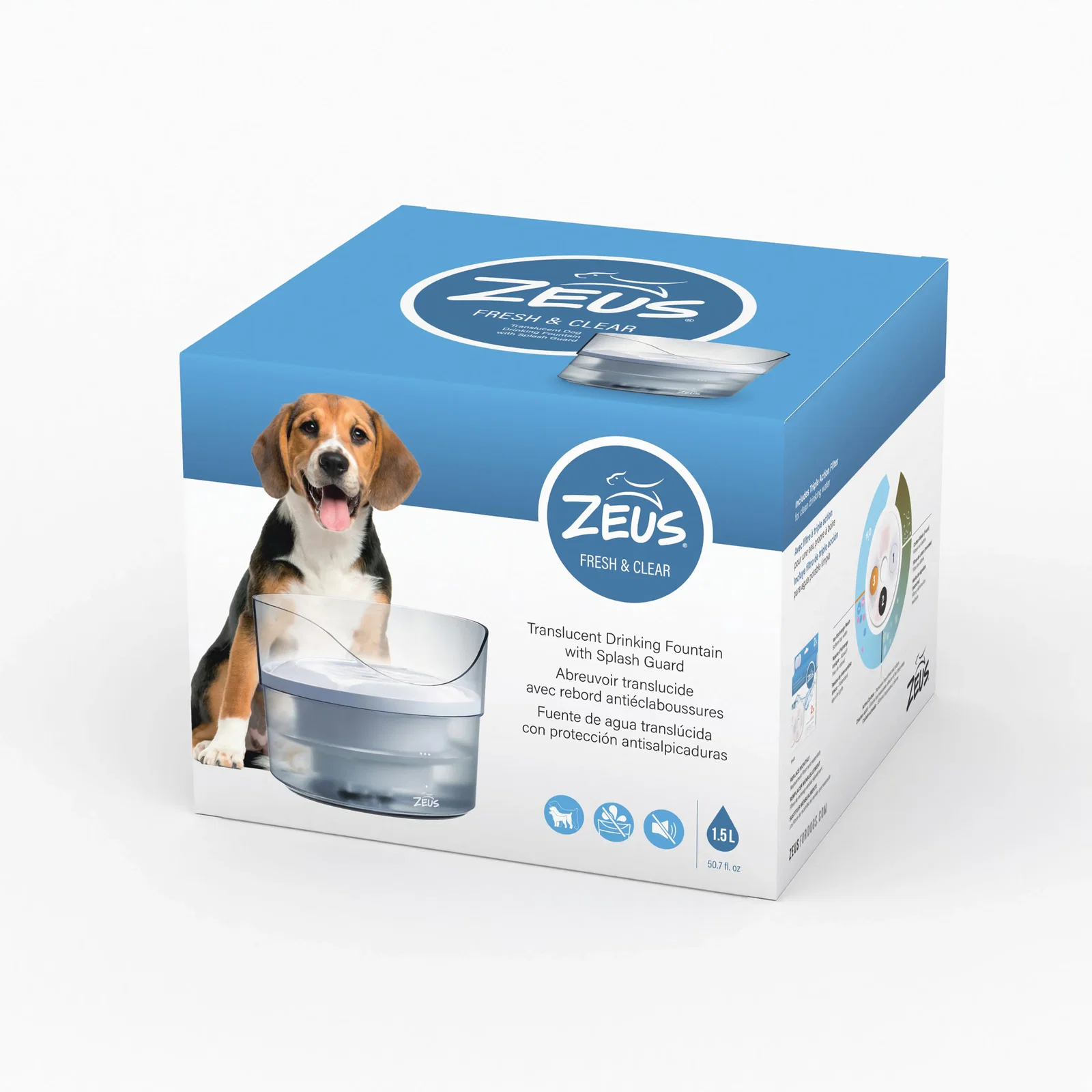 Image of Zeus Fresh and Clear Splash Guard Drinking Fountain