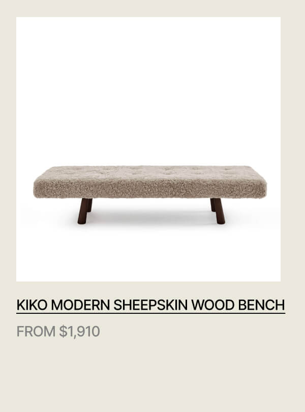 KIKO MODERN SHEEPSKIN WOOD BENCH - FROM $1,910
