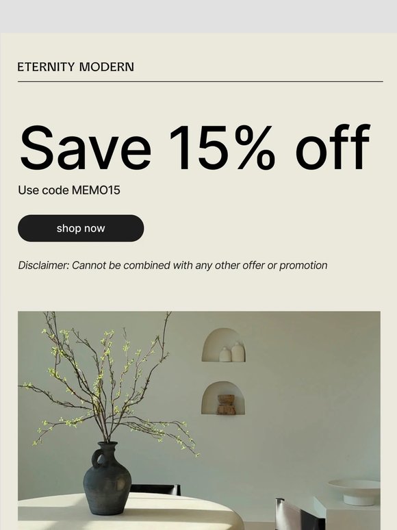 Honor the home. 15% off sitewide. Still here.