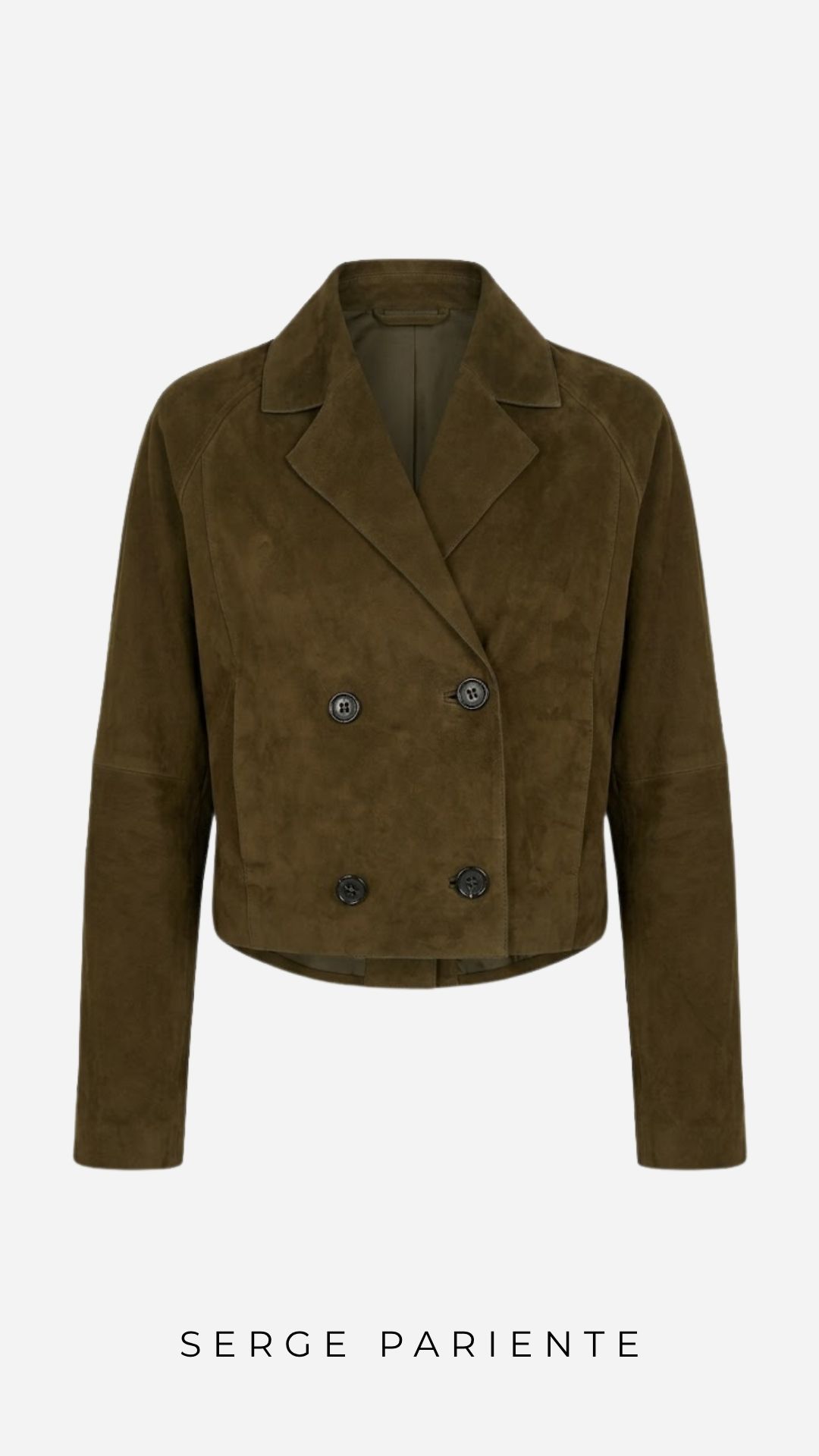 Veste courte en daim Alex kaki
