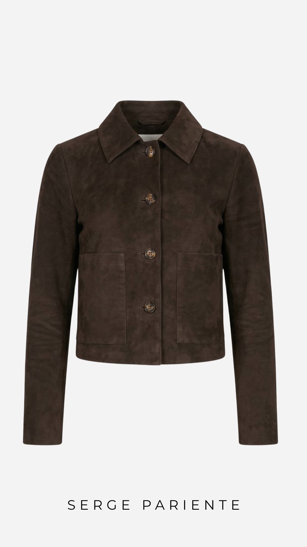 Veste courte en daim Roma marron