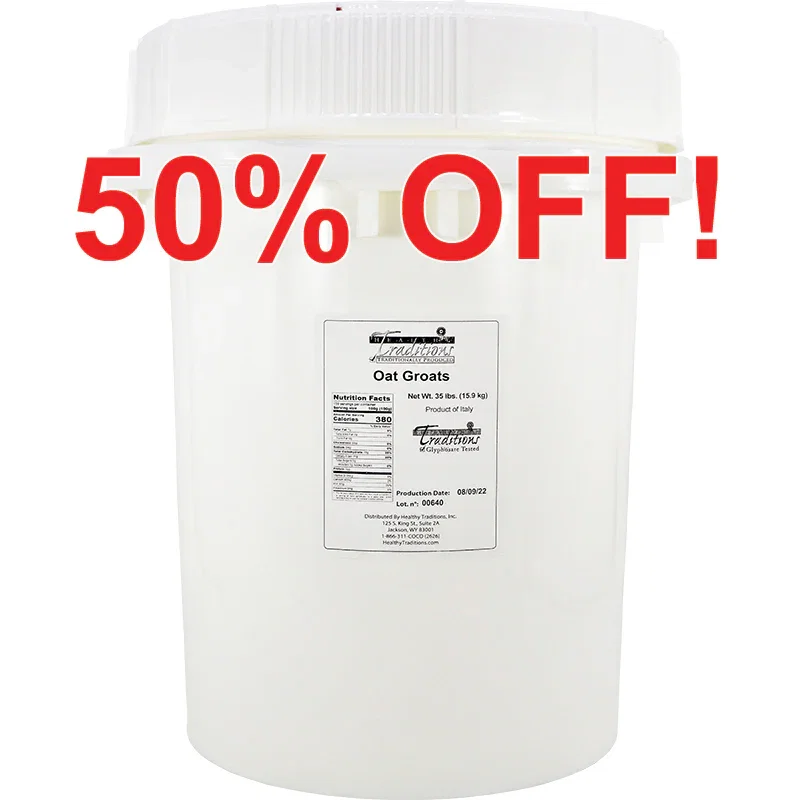 Image of Ancient Grain Oat Groats - 5 Gallon Life Latch® Screw Top Pail - 35 lb. (limit of 1) (Wisconsin)