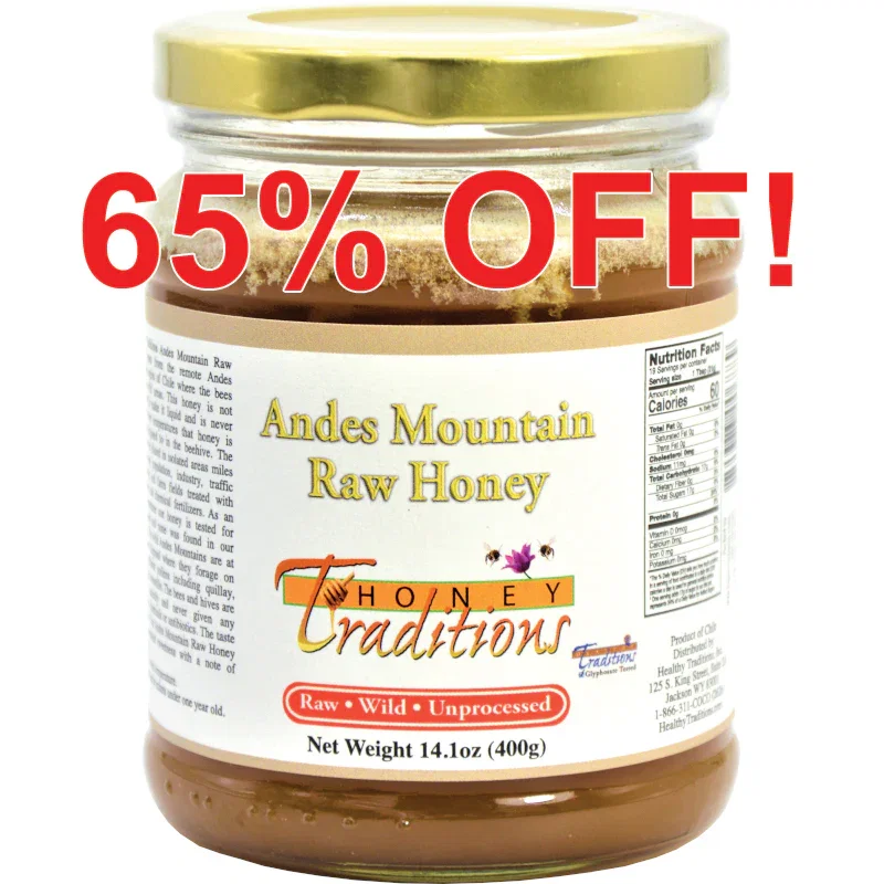 Image of Andes Mountain Raw Honey - 14 oz. Glass Jar