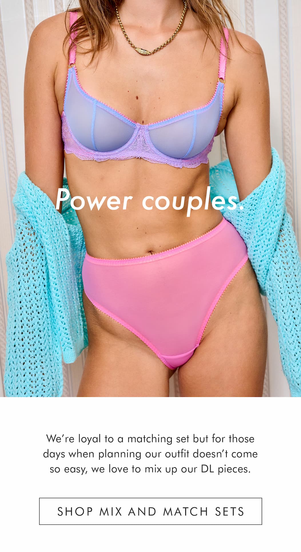 an image of a woman in a pink bra top with a message