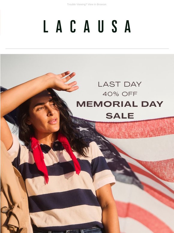 Last Chance for 40% Off This Memorial Day!